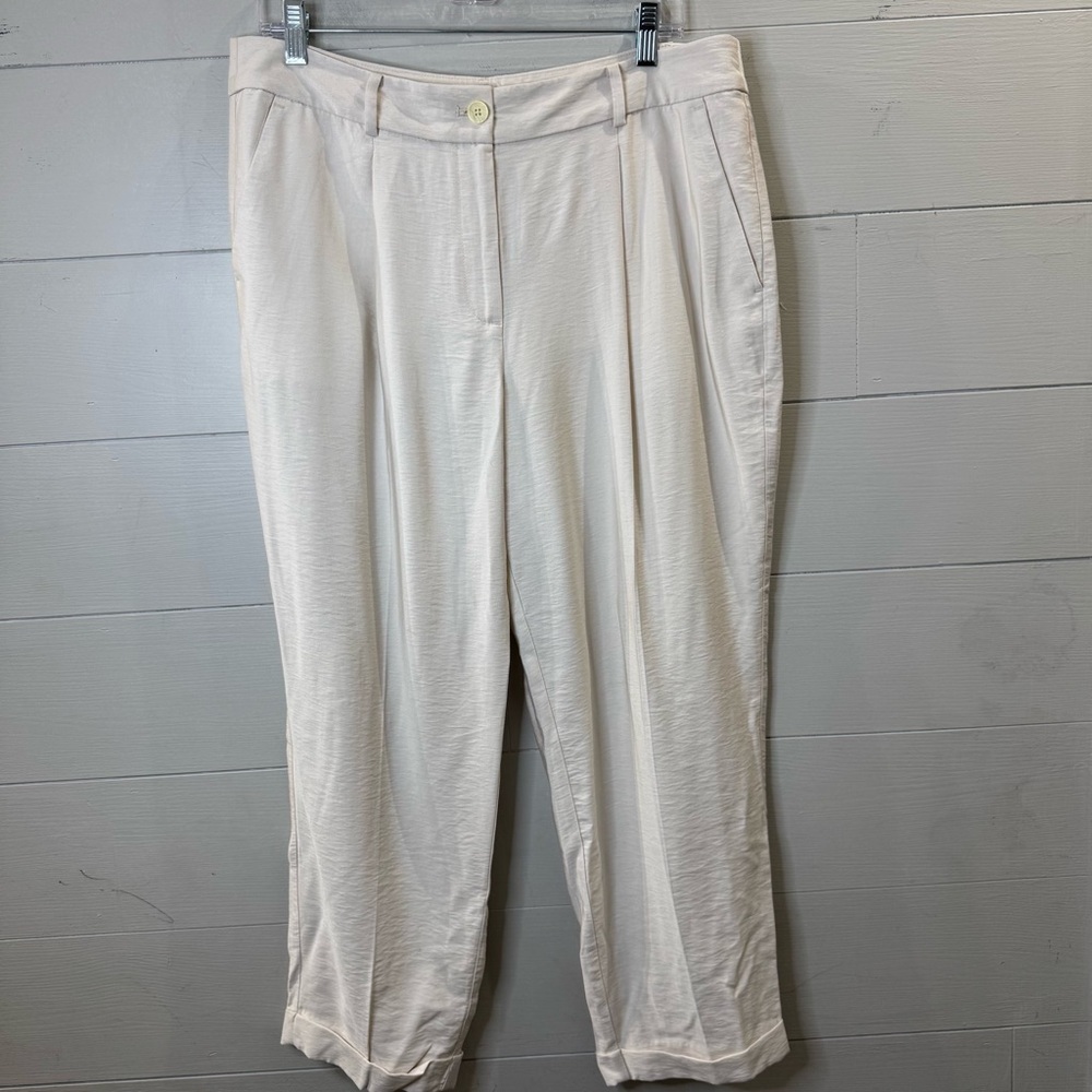 Loft Outlet Tapered Leg Petite Elegant Cream Trousers Size 12 Petite